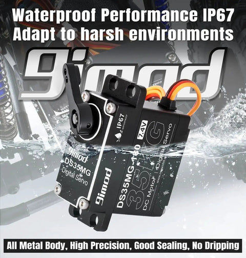 Waterproof 35Kg Beefy Torque RC Steering Servo with full metal gear and digital control submerged in water in IP67 demo