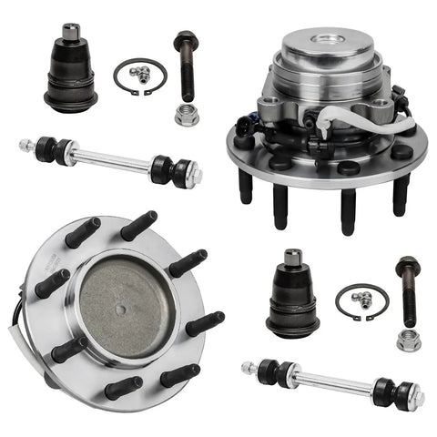 2WD Front Wheel Bearing Hubs Kit For Express And Savana 2500 3500 4500 Chevy GMC Includes 2 Wheel Hubs 2 Upper Ball Joints And 2 Sway Bars Replacement