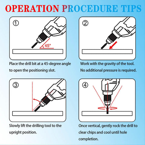 Operation procedure tips for handling Seven Piece Diamond Drill Bit Set For Ceramic Porcelain Marble Granite And Glass With Dry Core Bits