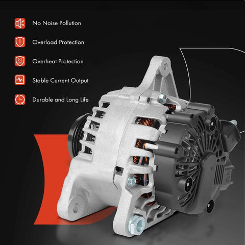 Quality Replacement Alternator For Hyundai Elantra Elantra Coupe Elantra GT And Kia Forte Forte Koup Forte5 12V 90A CW side view