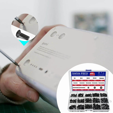 440 Piece Metric Hex Socket Head Cap Screws And Nuts Kit In Alloy Steel 10.9 Black Finish M3 M4 M5 used in device repair