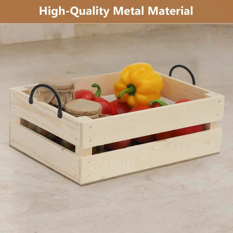 Wooden tray with Metal Rustic Curved Tray Handles Pack of 4 for Serving Trays Cutting Boards Charcuterie Boards and Wood Boxes