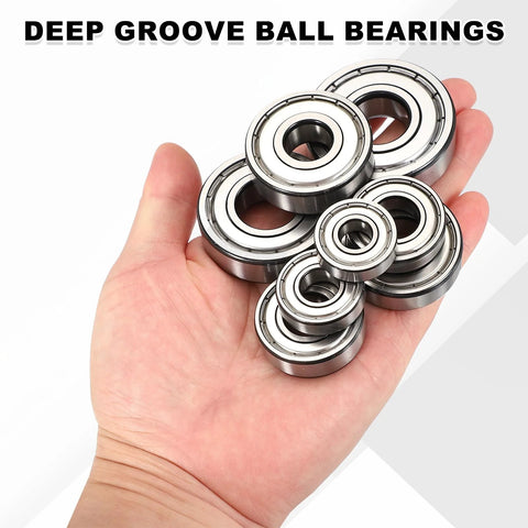 Eight 6210ZZ deep groove ball bearings, 50x90x20 mm, double shielded, pre-lubricated, held in hand