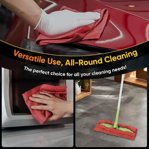 Red Microfiber Towels Bulk Pack 100 Reusable Cleaning Cloths For Cars Home And Kitchen Ultra Absorbent Lint Free And Scratch Free