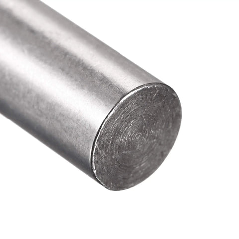 Close-up of Dowel Pins 1/4-Inch By 1/2-Inch, Heat Treated Alloy Steel for Extra Hardness, Bright Finish, Metal Surface
