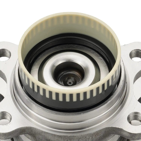 Close-up view of Rear Wheel Hub Bearing Assembly 512437 Solid Fit For 2010 2014 Hyundai Sonata, showing metal and plastic parts.