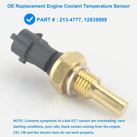 Coolant Temperature Sensor Replacement ECT Sensor 213-4777 12639899 OEM Grade for GM Cars Buick Malibu Acadia
