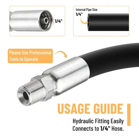 Heavy Duty 12 Pack Hydraulic Hose Fittings For One Quarter Inch Inner Diameter Hoses And One Quarter Inch NPTF Male Ends