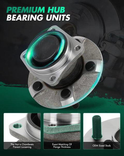 Close-up of 2 x Wheel Hub And Bearing Assembly Rear Fits 2003-2008 Pontiac Vibe FWD Toyota Matrix Corolla Celica No ABS