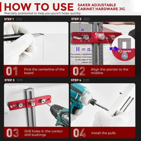 Step-by-step guide using Doweling Jig For Cabinet Hardware And Knob Or Pull Templates Pro Grade Self Centering Punch Locator