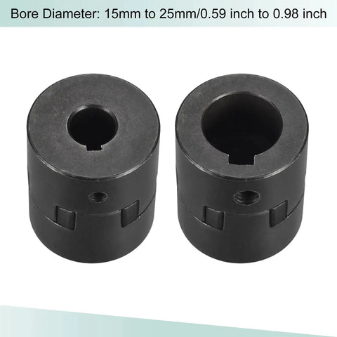 Rock Solid Flexible Coupling Shaft 15mm To 25mm Bore 52mm Length 44.5mm Outer Diameter Motor Coupler Joint
