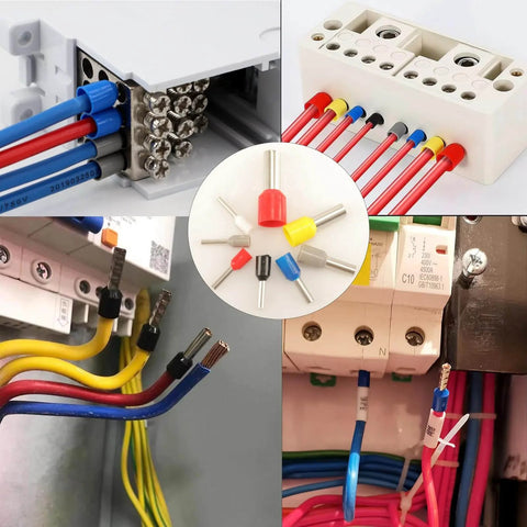 1200 Piece Wire Ferrule And Terminal Kit With Eight Types Of Insulated Copper Crimp Connectors For AWG 22 To 7 installed in panels