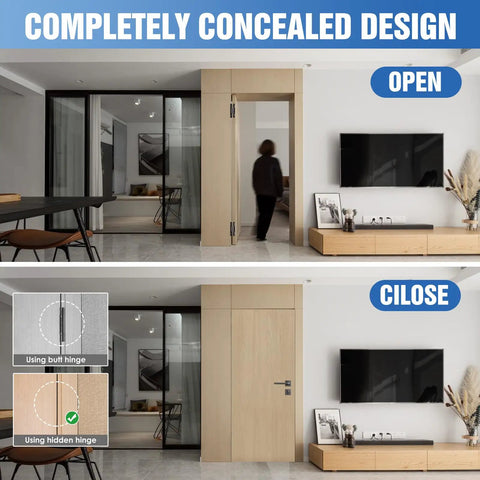 Living room with hidden door using Hidden Door Hinges For Secret Doors 6 Inch By 2.5 By 1 3 Way Adjustable Butt With Invisible Concealed Mounting For Sleek No Drama Hidden Doors Black 2 Pack By Eegoowa