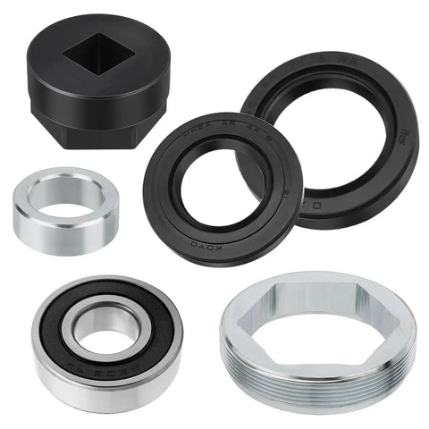 Steering Stem Bearing Seal Holder Nut And Tool Kit For ATV Models Banshee 350 YFZ350 1987 2006, components displayed
