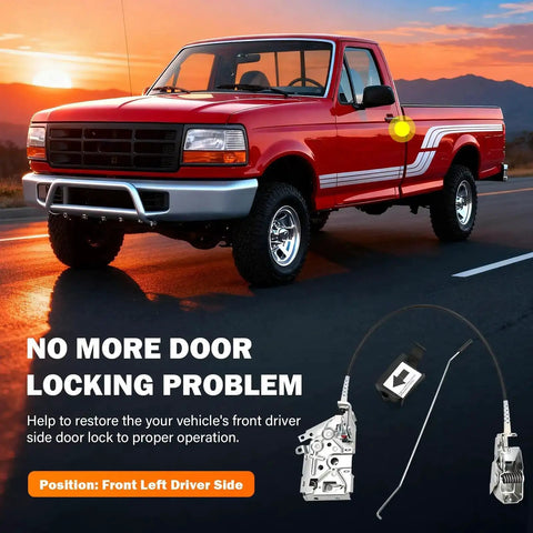 Front Left Driver Side Door Latch Lock Assembly With Actuator Motor Cable Rod Kit for Ford F-Series Truck