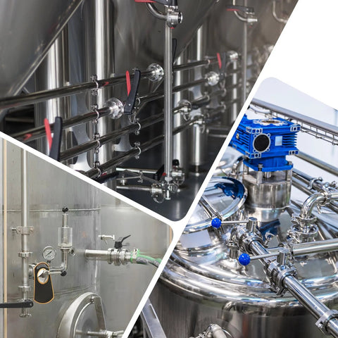 Tri-clamp 2 in OD sanitary stainless steel tubing, seamless 304 SS, 6 in spool with clamp ends in an industrial process system