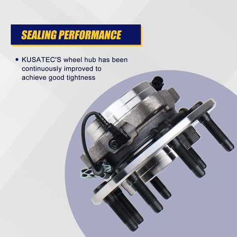 Close-up of Beefy Front Wheel Bearing And Hub Assembly 515098 showcasing 8 lug bolts and ABS for GM trucks and SUVs