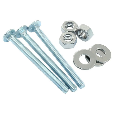 12 Pack Carriage Bolt Kit 1/4-20 X 3 Inch Galvanized Round Head Bolts With Nuts And Washers Full Thread Heavy Duty Hardware Set