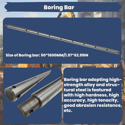 Boring bar for Portable Hole Drilling And Line Boring Tool For Excavators And Loaders Heavy Duty, 62.99in, high-strength alloy.