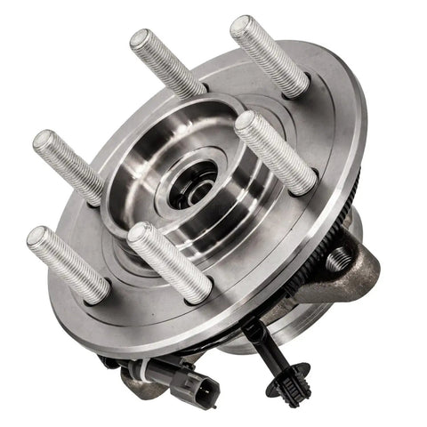 4WD Front Wheel Bearing Hub Assembly Replacement For Ford F150 2018 2019 2020 Front Left Or Right 6 Lug 4 Wheel ABS Hub Kit Built To Last Direct Fit OEM Grade Quality Plug And Play visible with lug studs and ABS wiring