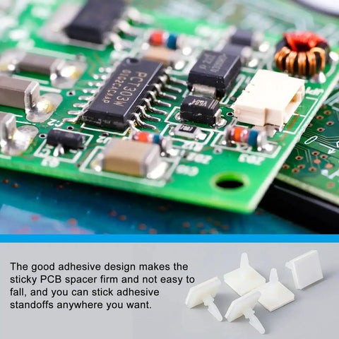 100 Pcs Sticky PCB Spacers Adhesive Insulated Standoffs 0.25 Inch Height for PC Boards and Computer Motherboards