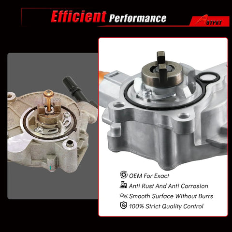 Automotive vacuum pump, silver metal housing; Amazon brand, compatible with Ford Fusion/Edge/Explorer and Lincoln MKC, LR2.