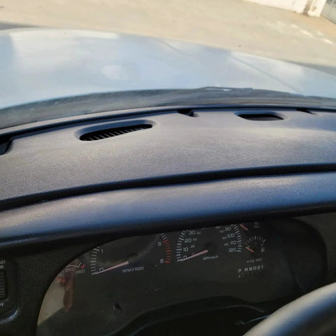 Installed Dodge Ram Dash Bezel Cover For 1998-2002 1500 2500 3500 Instrument Cluster, showcasing textured finish