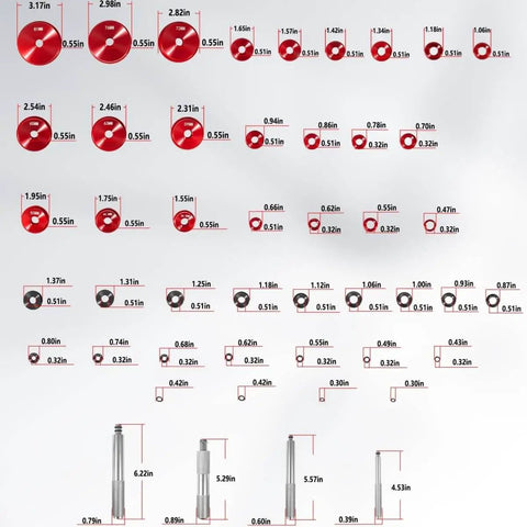 43 Piece Bearing Press And Seal Driver Set With 39 Adapters And 4 Handles Pro Grade Heavy Duty Seal Installer Kit dimensions