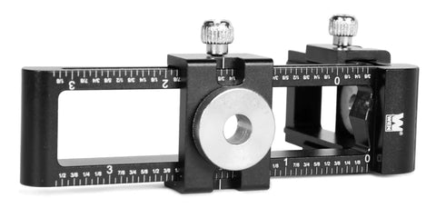 Universal Deluxe Cross Dowel Jig And Drill Guide Kit with CNC machined aluminum and stainless steel bushings with locking knobs