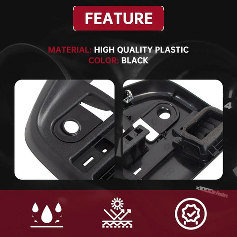 Close-up of Dash Cover Panel Bezel for 1992 to 1997 Ford F150 F250 F350 Bronco Gas Engines, made of high-quality black plastic