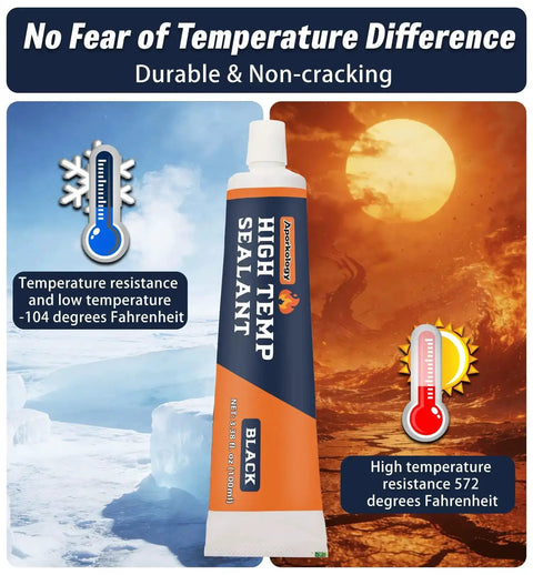 Heavy-Duty High Temperature Silicone Sealant For Ovens And Appliances, 3.38 Fl Oz tube, suitable for extreme temperatures.