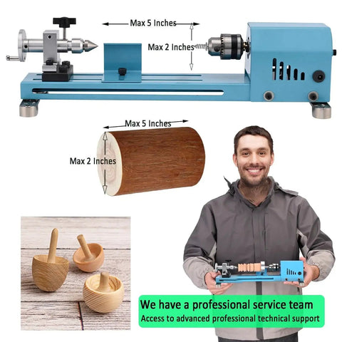 Mini Wood Lathe Machine For DIY Projects A Multi Purpose Desktop Lathe With Pro Grade Tools For Wood Cutting Grinding Polishing And Fine Finishing Beginner Friendly Easy To Use with dimensions and sample projects