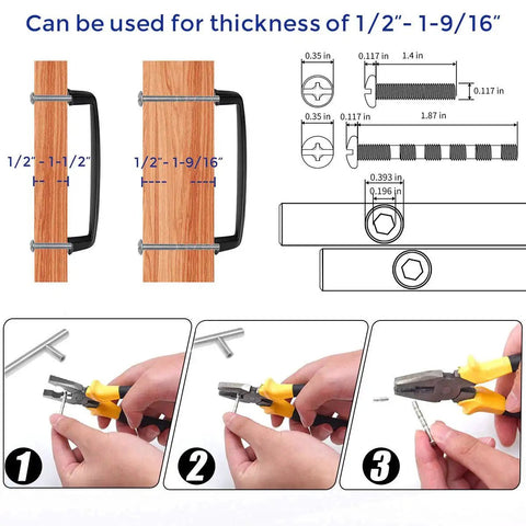 Installation guide for 30 Pack 5 Inch Matte Black Cabinet Handles For Kitchen Cupboard And Drawer Pulls