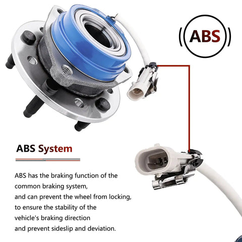 Pair Front Wheel Bearing Hub Assembly Premium Replacement For Chevy Malibu 1997-2003 2004-2005 Classic Oldsmobile Alero 1999-2004