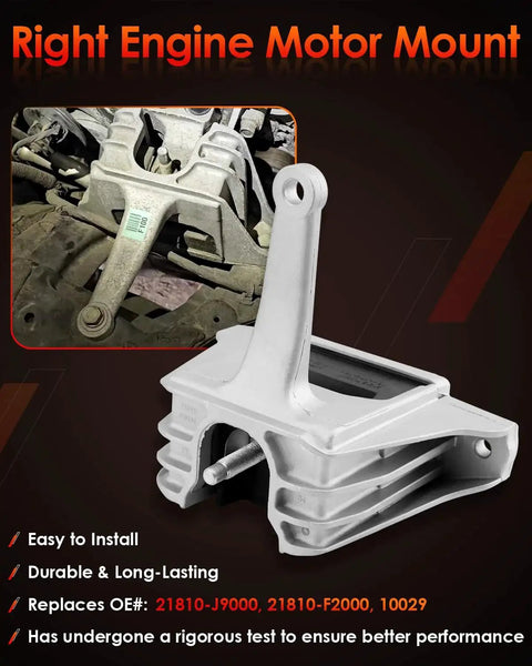 Engine Motor Mount Right Side Silver Aluminum Chassis Mount Compatible With 2017 To 2020 Hyundai Elantra GT Kona front view