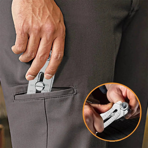 Portable Precise Thread Size Checker Keychain Two Vernier Calipers For Quick Nut And Bolt Size Finder And Verification in pocket