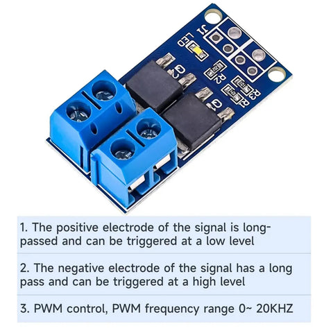 Dual MOSFET Beefed-Up High Power Motor Controller Drive Module 5V To 36V 400W PWM 0 To 20KHz Trigger Switch Electronic Control Board