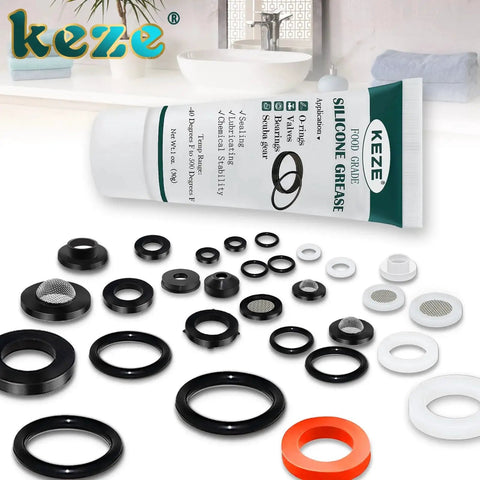 Food Grade Silicone Lubricant For Faucets Valves O Rings Plumbers Grease 1 Oz tube with various plumbing seals and O-rings