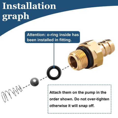 Raincovo chemical injector kit for pressure washers; brass adapter with black O-ring