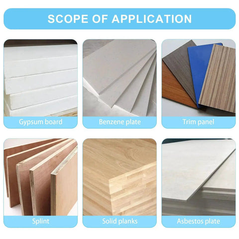 Scope of application for Hollow Wall Anchors And Screws Kit With 50 Butterfly Expansion Plugs, includes various boards and panels.