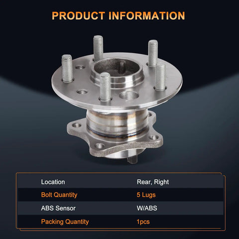 Rear Right Wheel Hub And Bearing Assembly With ABS OEM Style Replacement For 2002 2003 Lexus ES300 2007 2012 ES350 5 Lug