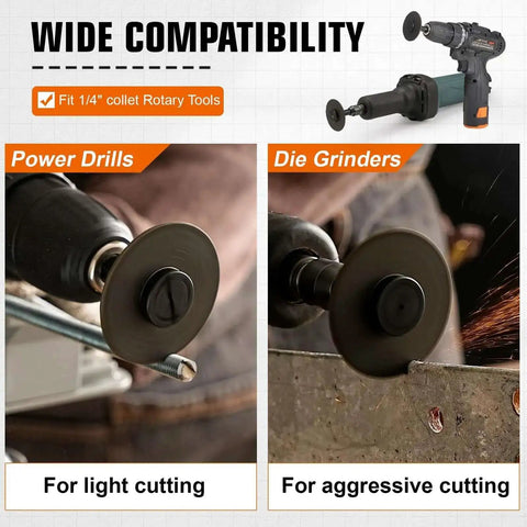 2 Inch Die Grinder Cut Off Wheels With Three Eighth Inch Arbor Mounting Mandrel Holder for cutting metal with drills and grinders