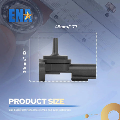 MAP sensor by ENA, black plastic automotive part, 45mm wide by 34mm tall for Toyota vehicles