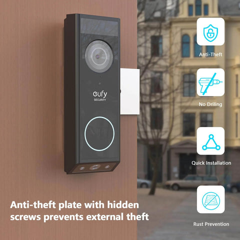 Anti Theft Doorbell Mount For Eufy Security Video Doorbell 340 No Drill Adjustable Bracket Holder Easy Install Anti Pry Screws