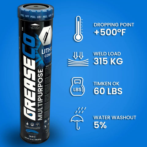 Wheel Bearing Grease Tube by Amazon, blue cap, lithium complex, NLGI 2, single cartridge