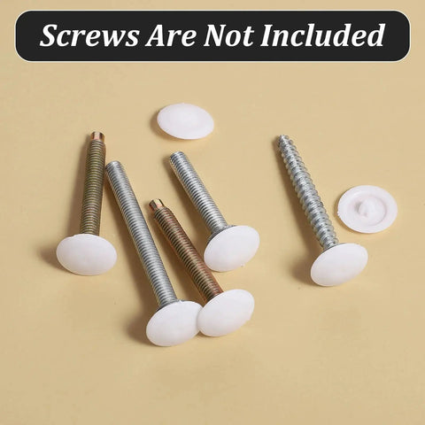 150 Pieces White Waterproof Self Tapping Screw Cap Covers, 12mm Diameter, decorative caps shown with screws, screws not included