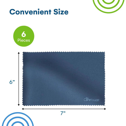 Microfiber Cleaning Cloths For Glasses And Screens 6 Pack Large Lint Free 6x7 inch size display