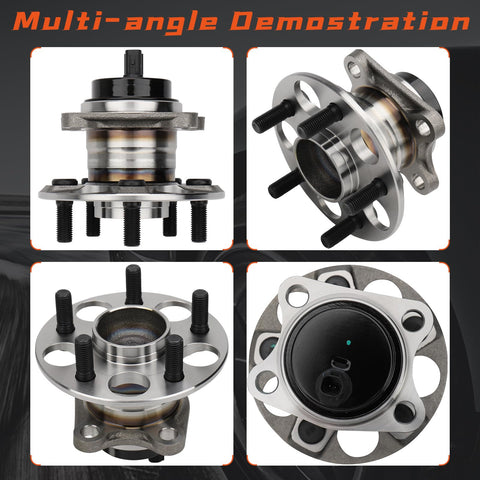 Rear Wheel Hub And Bearing Assembly For Left And Right Fit For Toyota Prius And Prius PlugIn 2010 2015 Durable Replacement shown from multiple angles