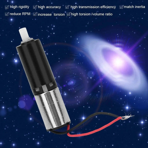 Six Millimeter Precision Mini Micro Planetary Gear Reducer For 3V DC Gear Motor in space-themed background