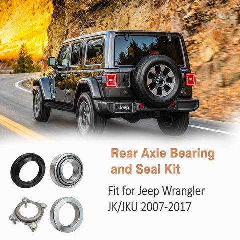 Rear Axle Bearing And Seal Kit For Jeep Wrangler JK And JKU 2007 Through 2017 Axle Shaft Seal Retainer Replacement with rubber seals